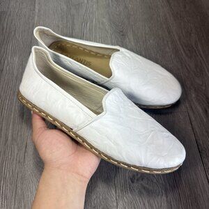 Atlantis Barefoot Shoes Mens 9.5 White  Leather Loafers Handmade Turkey